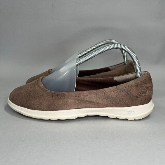Skechers Shoes Women's Size 7.5 Walk Lite GOGA Max Brown Ballet Comfort Flats - Picture 4 of 13